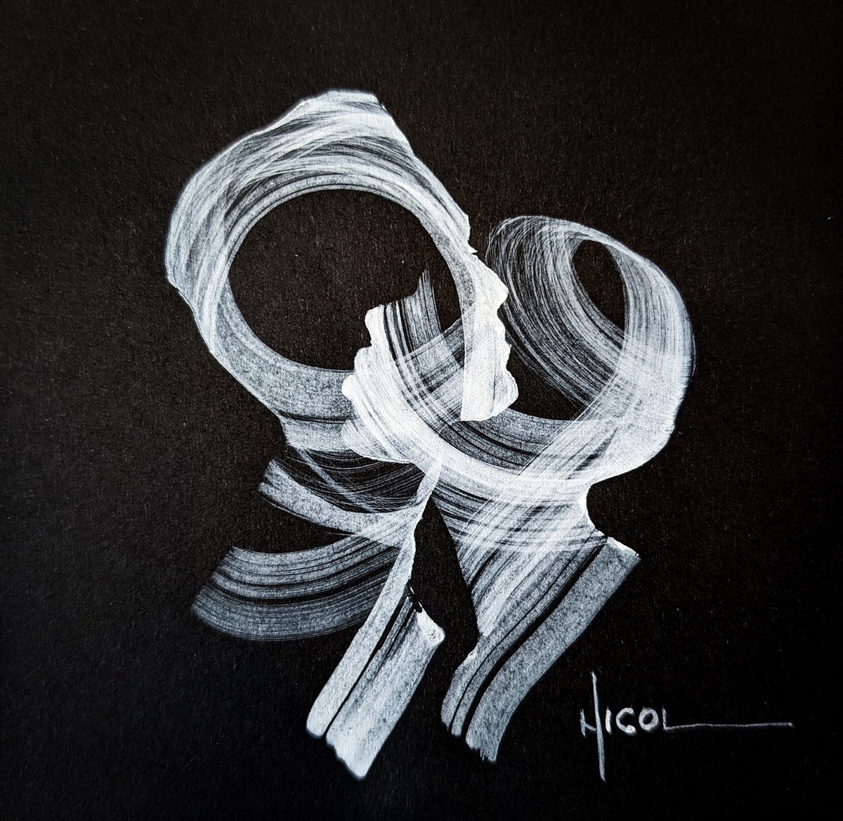 Portrait Painting By Nicol Vacaru, 6 X 6", In The Dark, We Speak, Original Artwork