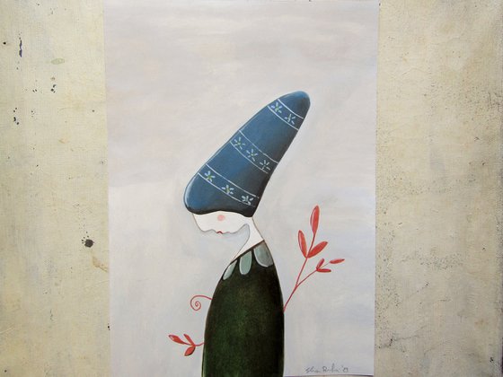 The girl with a long hat