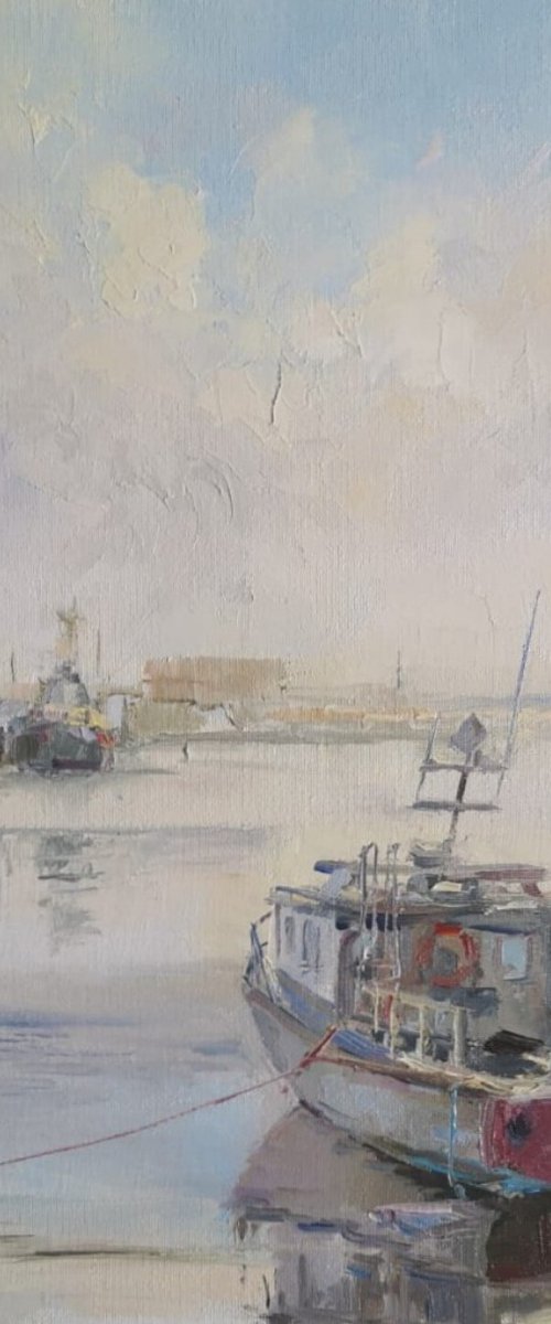 Foggy morning, plein air,  14x14'' by Alexander Koltakov