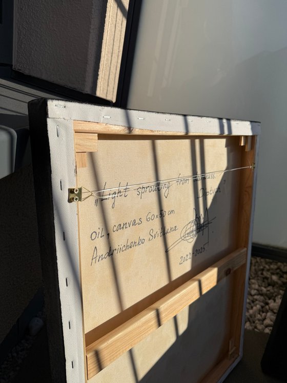 Light sprouting from darkness. Diptych