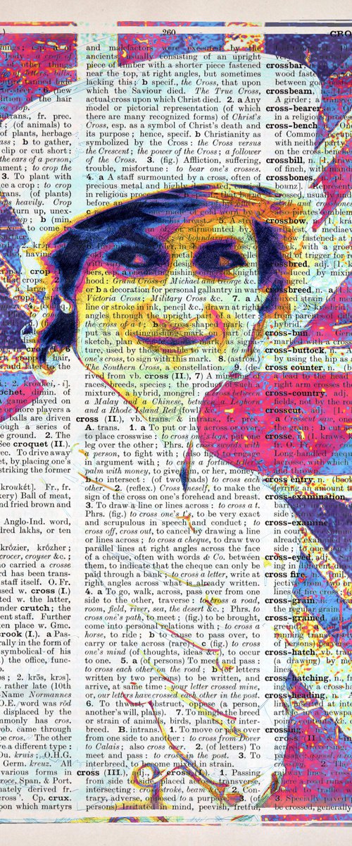 Diana - Princess of Wales - Collage Art on Large Real English Dictionary Vintage Book Page by Jakub DK - JAKUB D KRZEWNIAK