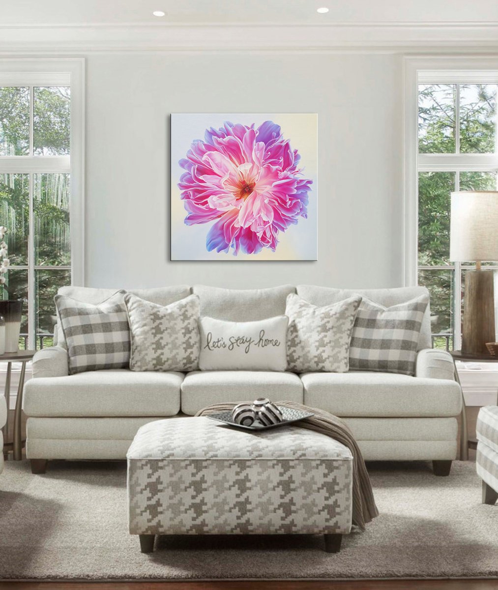 Photorealistic Botanical Oil Painting By Anna Steshenko, 31 X 31, Sweet Love, Original Artwork