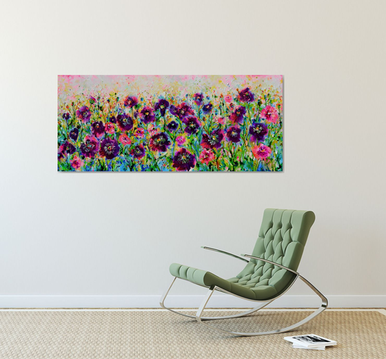 Opium Poppy Field, Purple Poppies