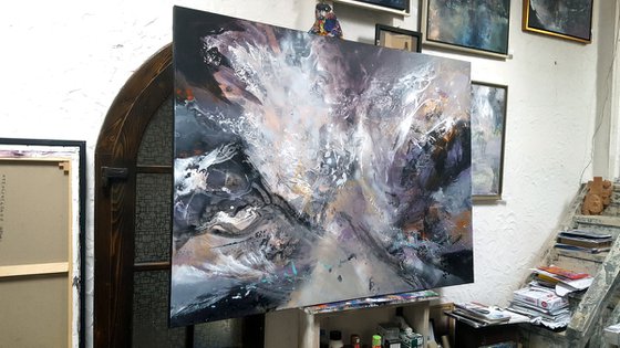 GIGANTIC SIZE 2M ABSTRACT MINDSCAPE DARK BEAUTY ONEIRIC ABOUT DIVINE CREATION O KLOSKA