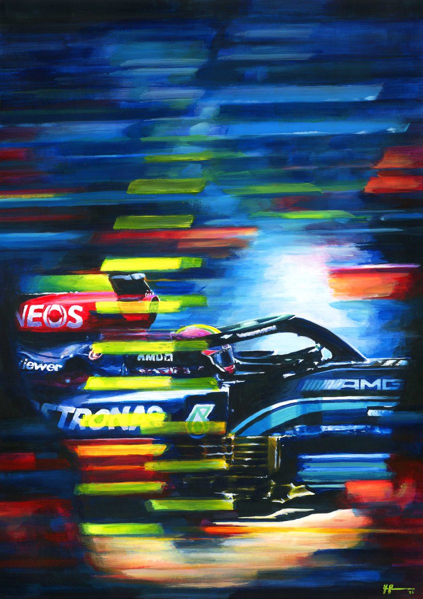 Lewis Hamilton - 2021 Brazilian Gp Winner By Alex Stutchbury, 18 X 25, Artwork For Sale On Artfinder