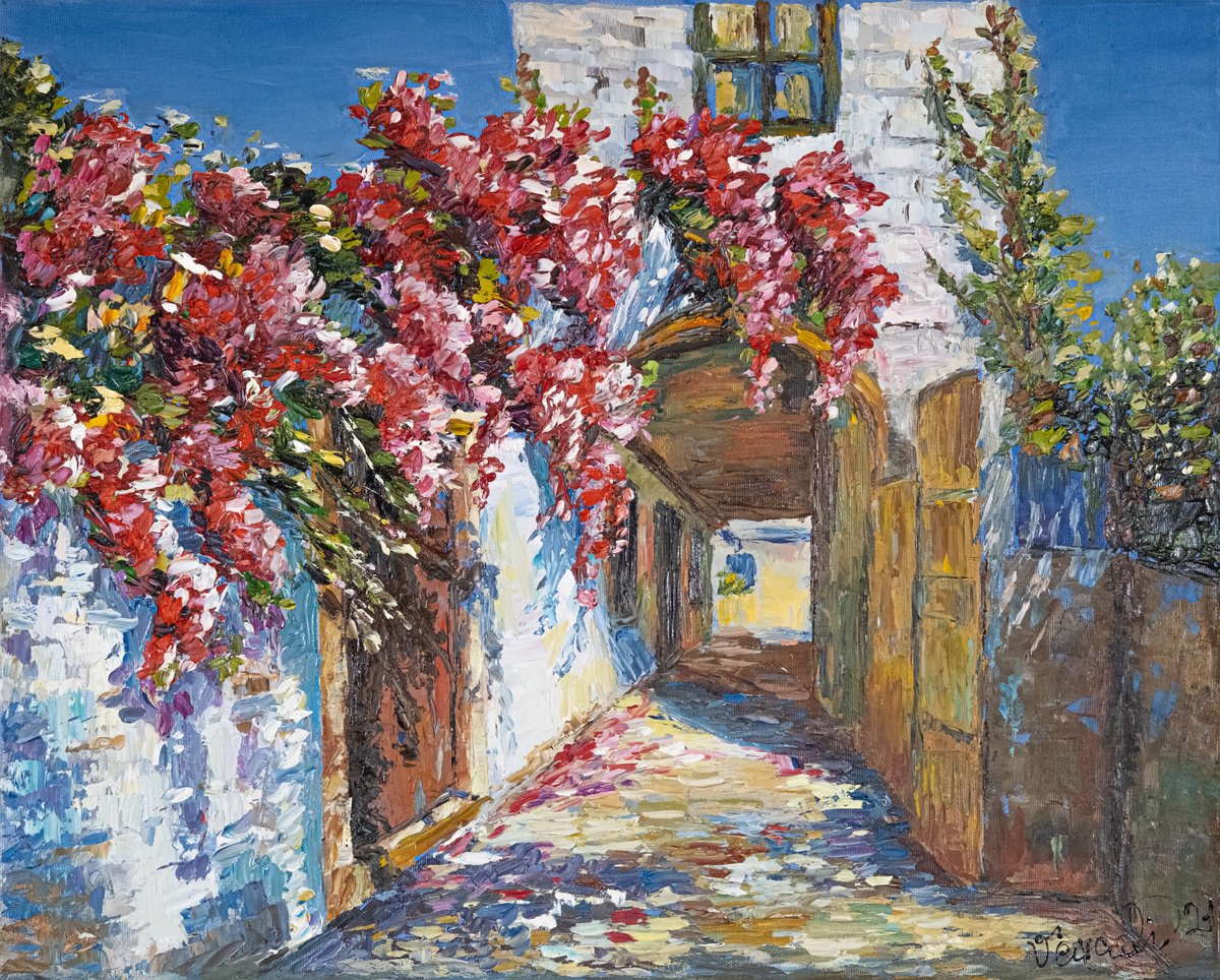 Blooming Lane Somewhere in Italy by Catherine Varadi