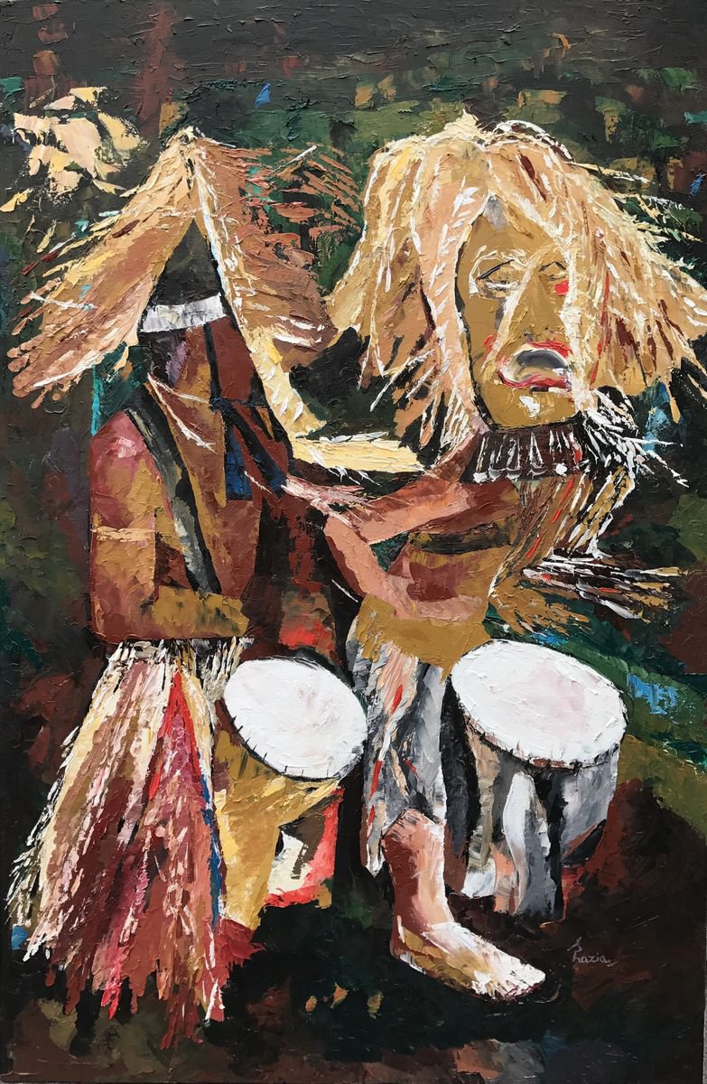 African Dance By Shazia Mufti, 24 X 36, Artwork For Sale On Artfinder