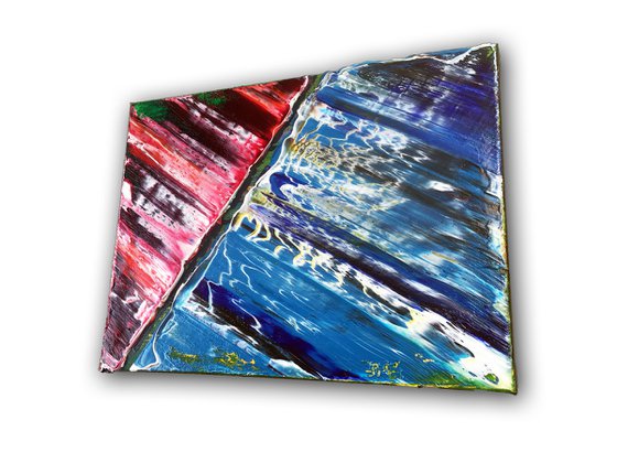 “Dreaming Of The Ocean” - Original Abstract Diptych oil paintings on canvas - 21” x 12”