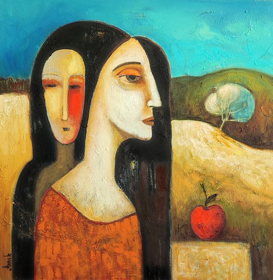 "The red apple"