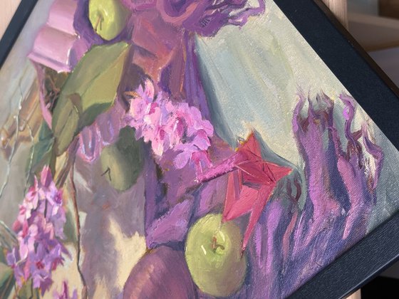 Arrangement in Green and Purple