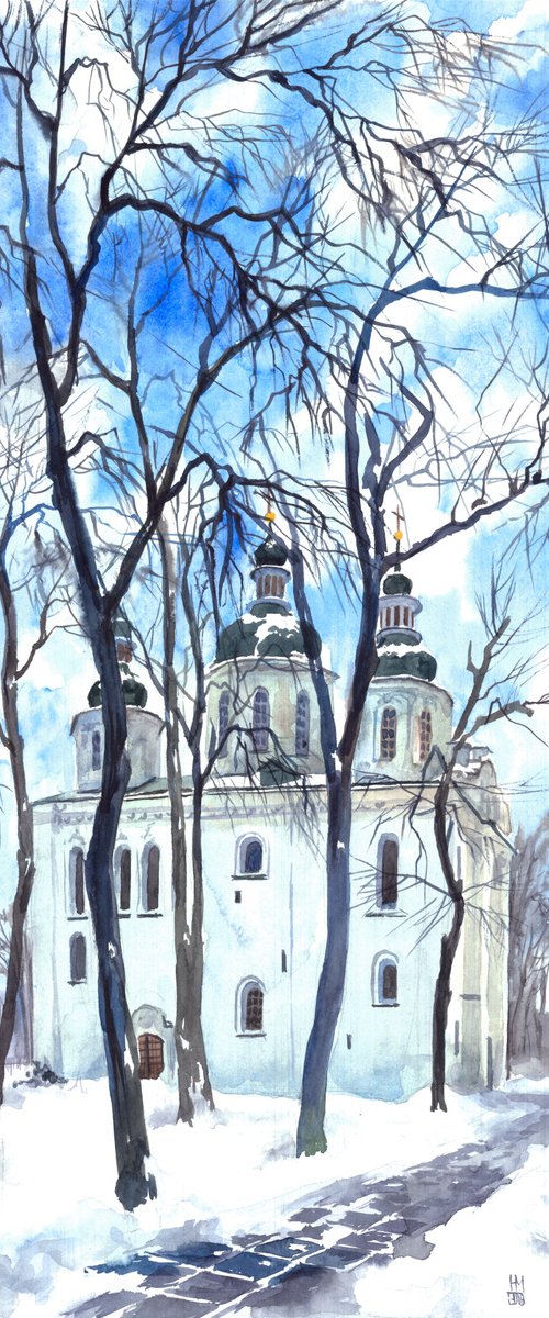 Church painting St. Cyril's Church by Marta Nyrkova