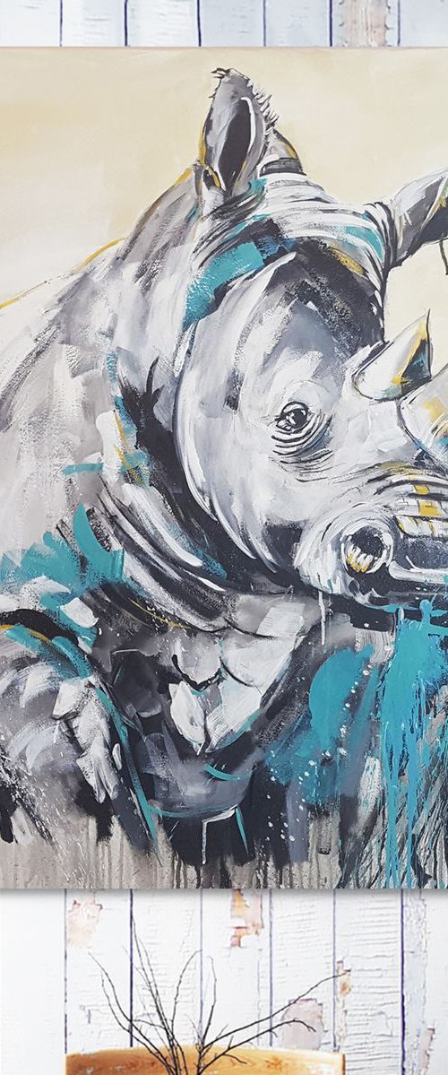 Rhino #2 – Work Series 'One of the big five' by Stefanie Rogge