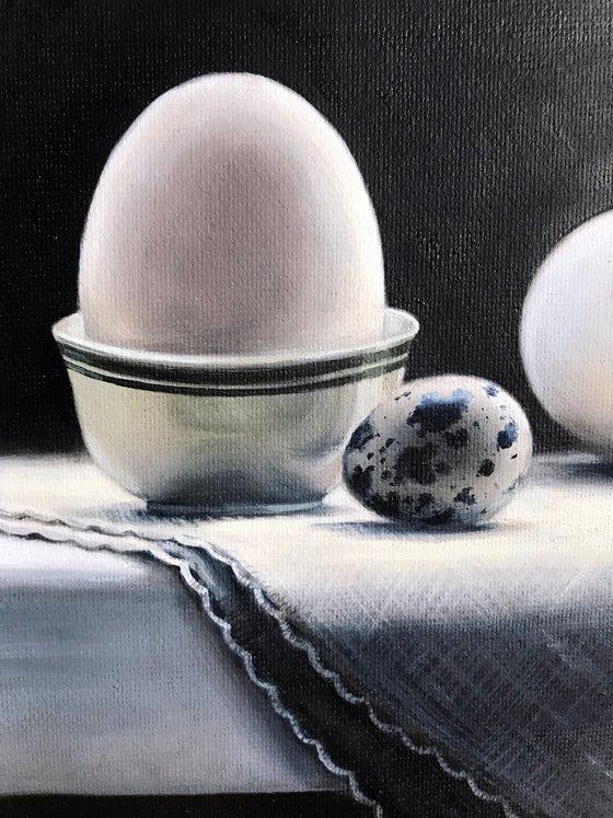 Oil painting "Eggs" 20*20 см