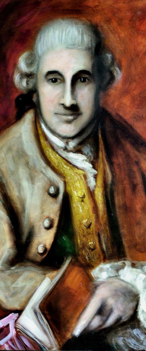 Portrait of a Man (inspired by Gainsborough) 30x20 inch oil on canvas by Jack Bagley