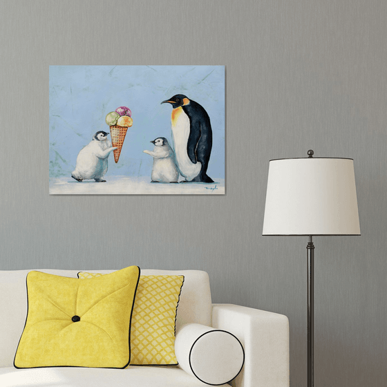 Christmas Gift, Penguins, Ice Cream