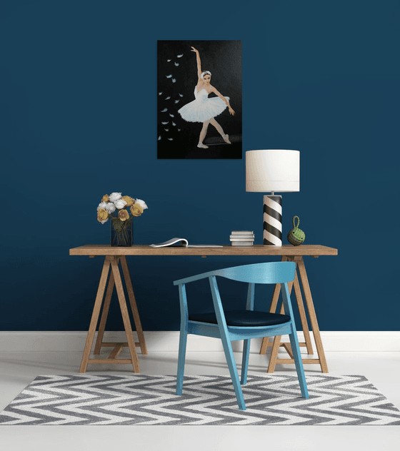 WHITE SWAN. BALLET. /  ORIGINAL PAINTING