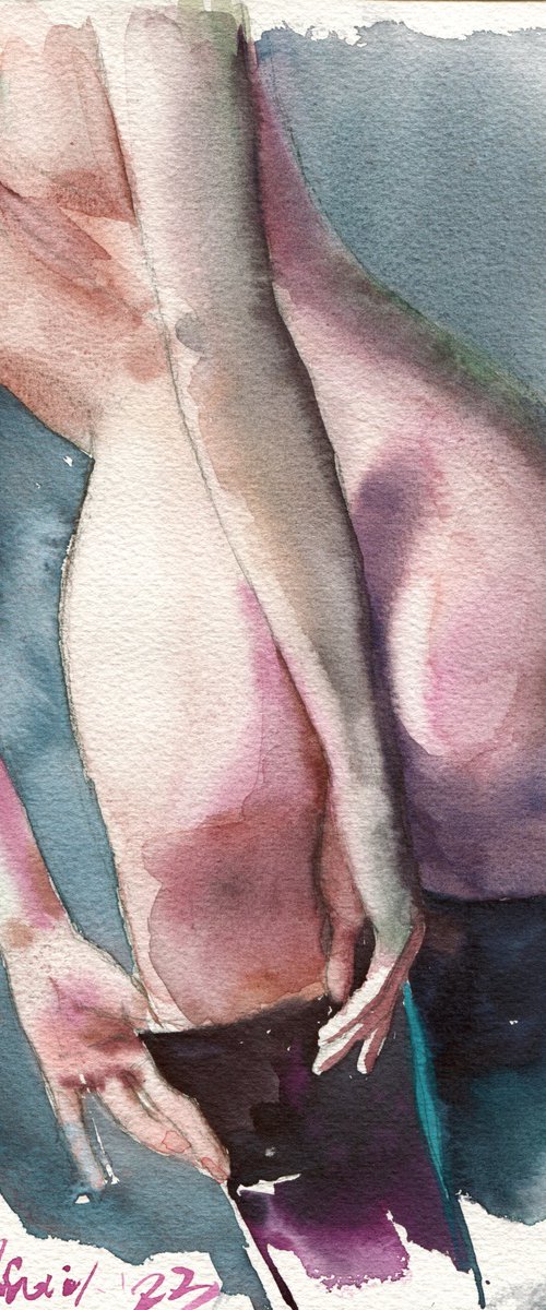 High stockings sketch by Julia Ustinovich