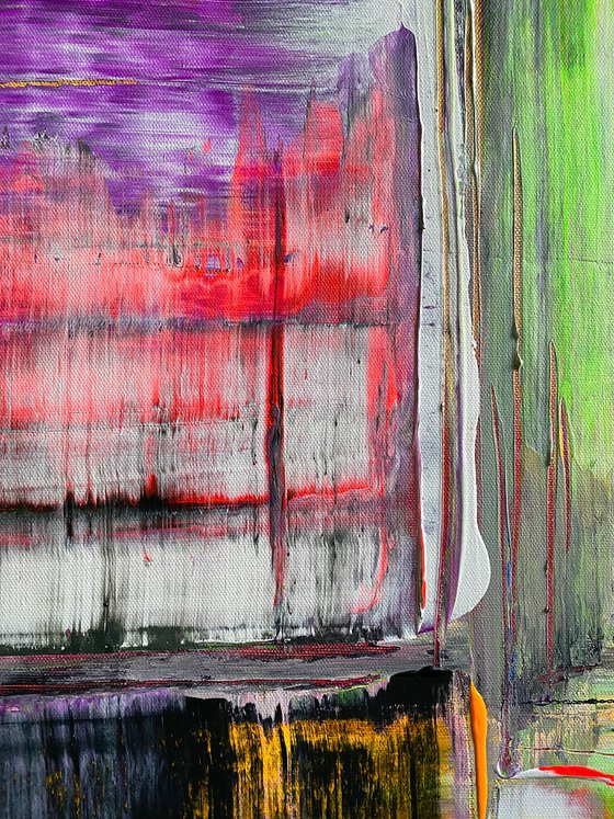 "Pretty In Punk" - Original PMS Abstract Acrylic Painting On Canvas - 24" x 30"