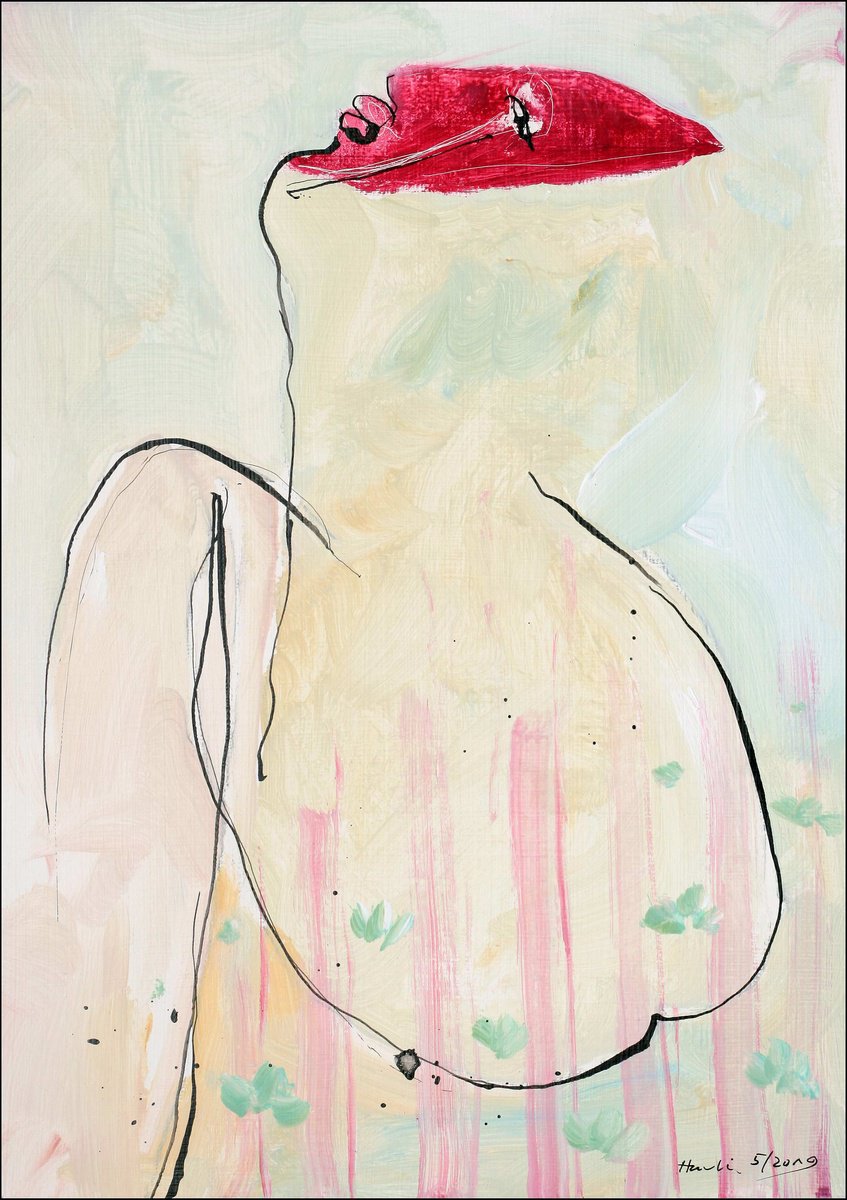 Portrait Acrylic Painting By Jiri Havlik, 14 X 20, Eva, Original Artwork