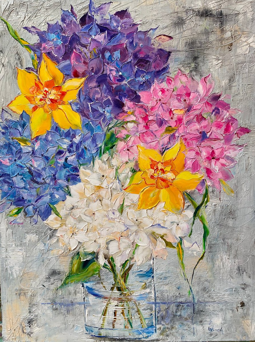 The bouquet of hydrangeas by Oleksandra Ievseieva