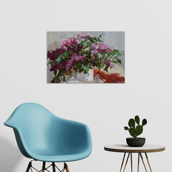 Lilacs - impasto painting