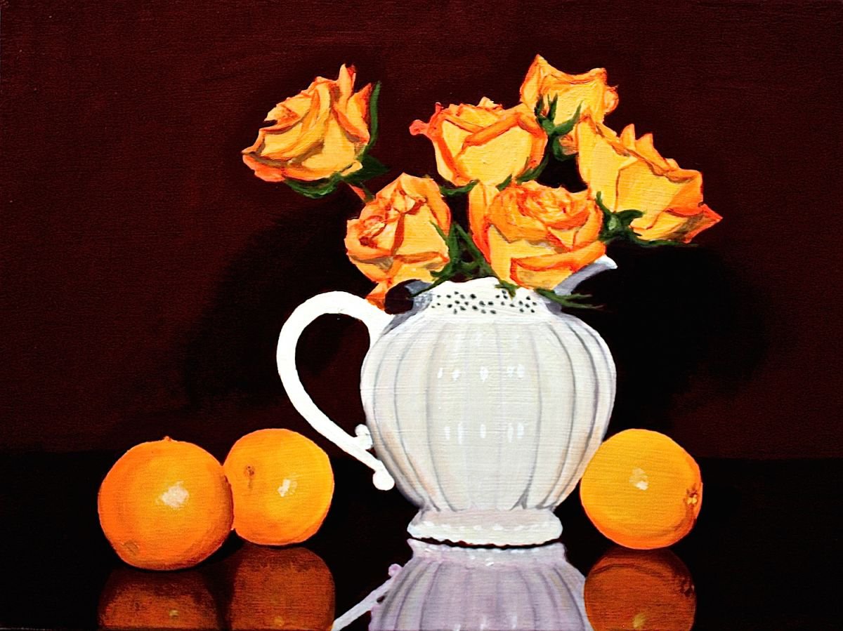 Orange Roses & Orange Oranges by Gray Jacobik