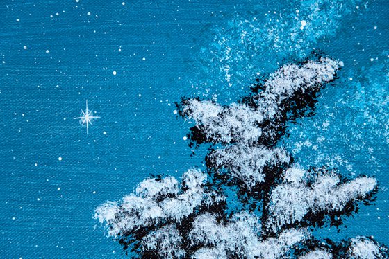 Starry Night Over Snowy Forest