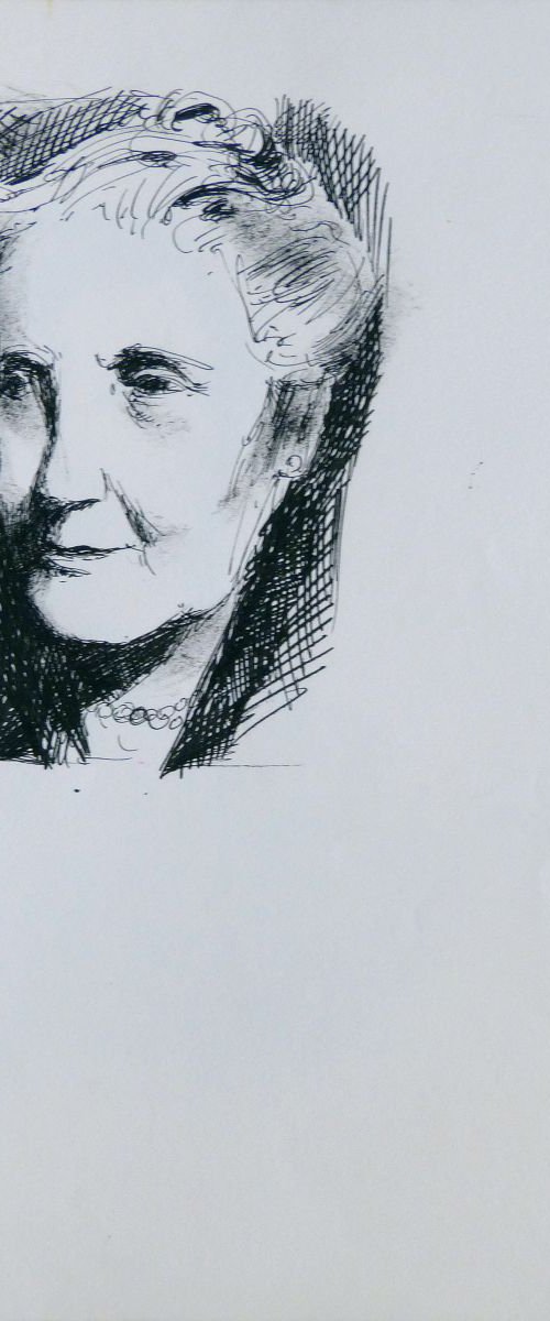 Portrait of an old lady, 24x32 cm by Frederic Belaubre