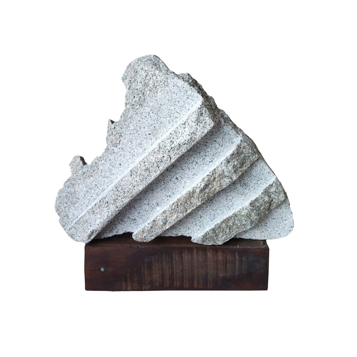 Organic Abstract Stone Sculpture By Rasho Mitev, 17 X 16", "Diagonals", Original Artwork