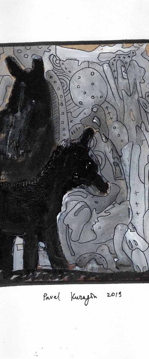 Two horses by Pavel Kuragin