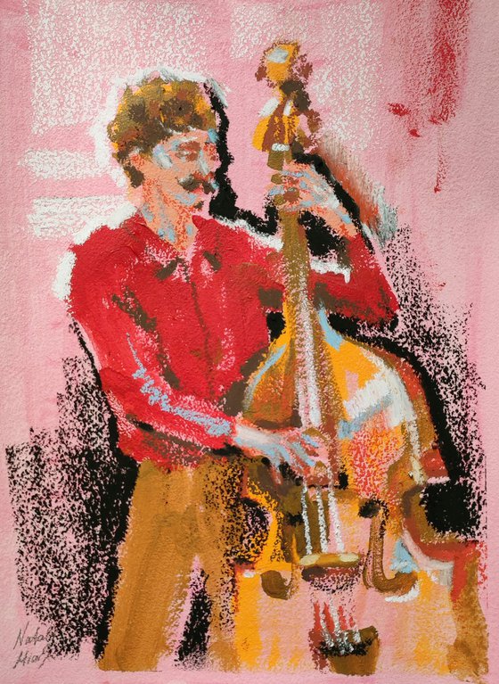 Bass Line — Oil Pastel Painting