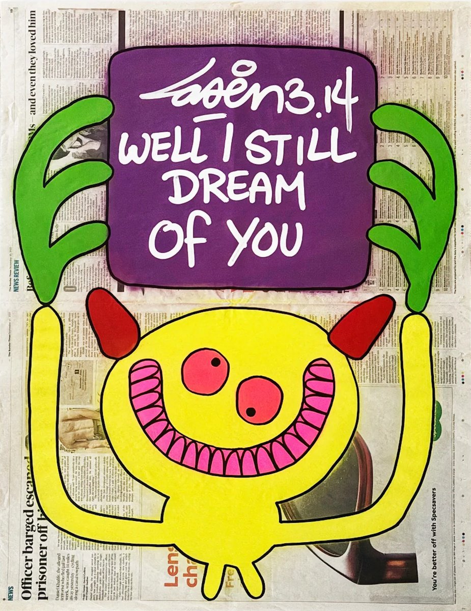 Urban And Pop Abstract Painting By Laser 3.14, 21 X 29", Well I Still Dream.., Original Artwork