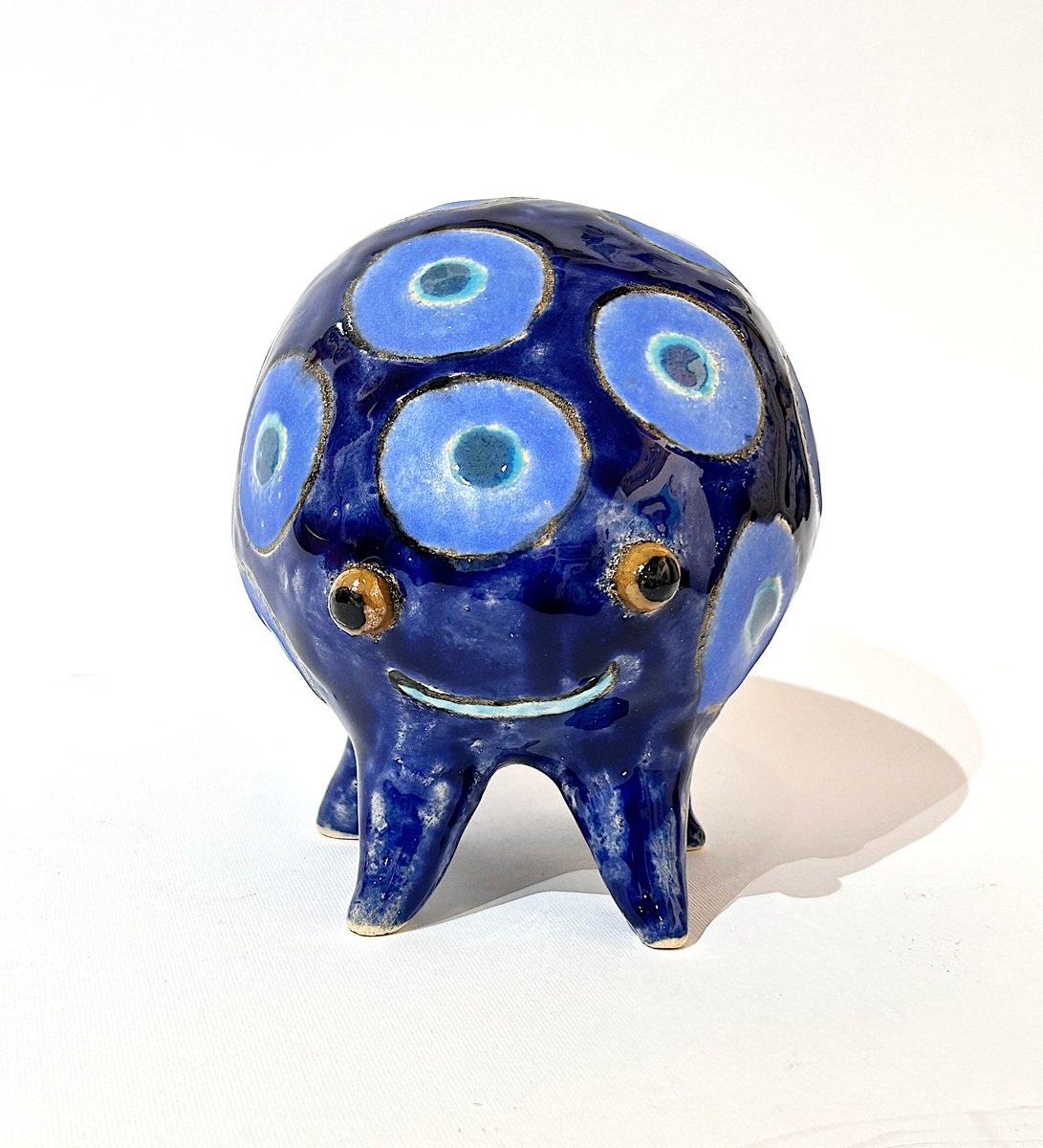 Cartoon Animal Clay Sculpture By Viktor Zuk, 5 X 6", A Monstrum Comedy Ii, Original Artwork