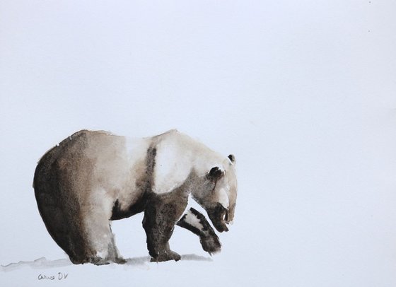 Bear painting “Lonely World”