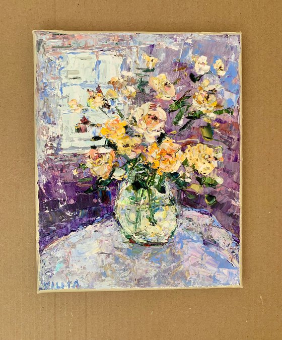 Still life with yellow flowers