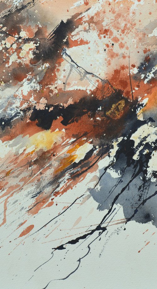 Autumnal  - abstract watercolor - 3423 by Pol Henry Ledent