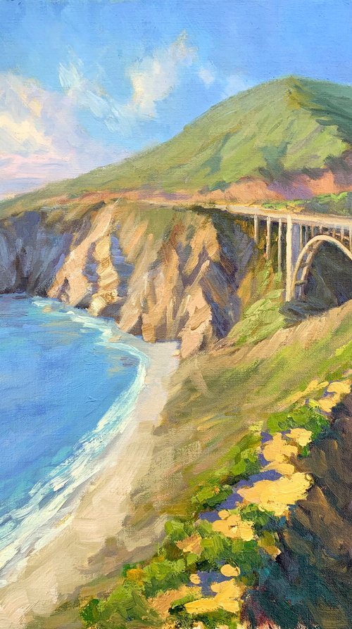 Seascape With Bixby Bridge by Tatyana Fogarty