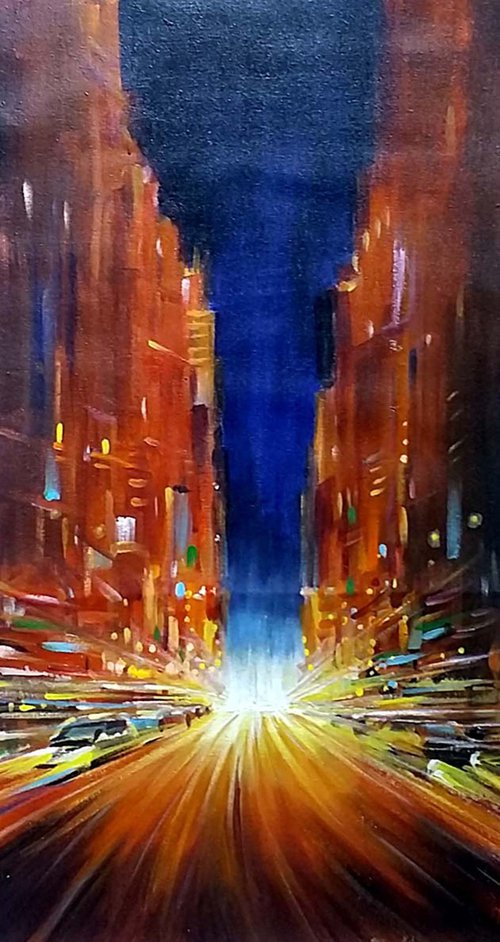 Night City Street by Samiran Sarkar