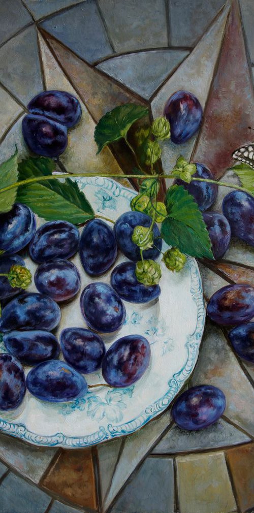 Plums and hops by Eduard Panov