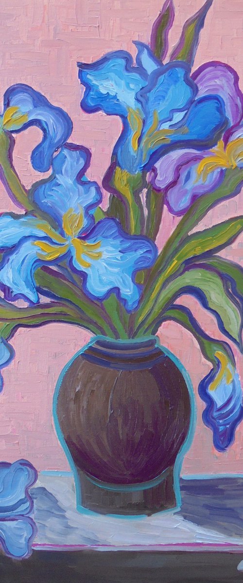 Vase of Irises by Kirsty Wain