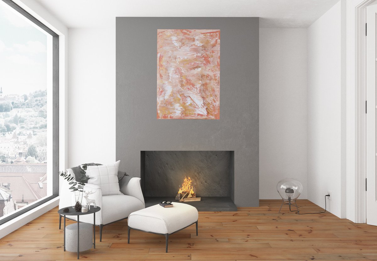 Pink marble No.2 - large abstract painting by Ivana Olbricht