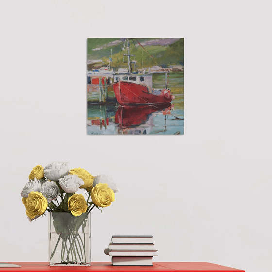 Red boat , plein air