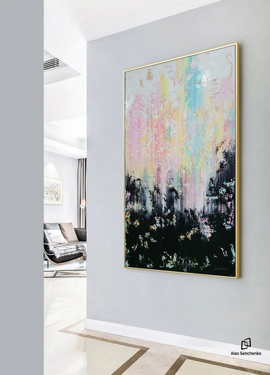 Abstract Acrylic Painting By Alex Senchenko, 39 X 59, Abstract 2469, Original Artwork