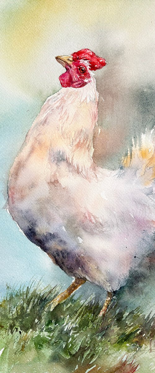 Country Girl_White Hen by Arti Chauhan
