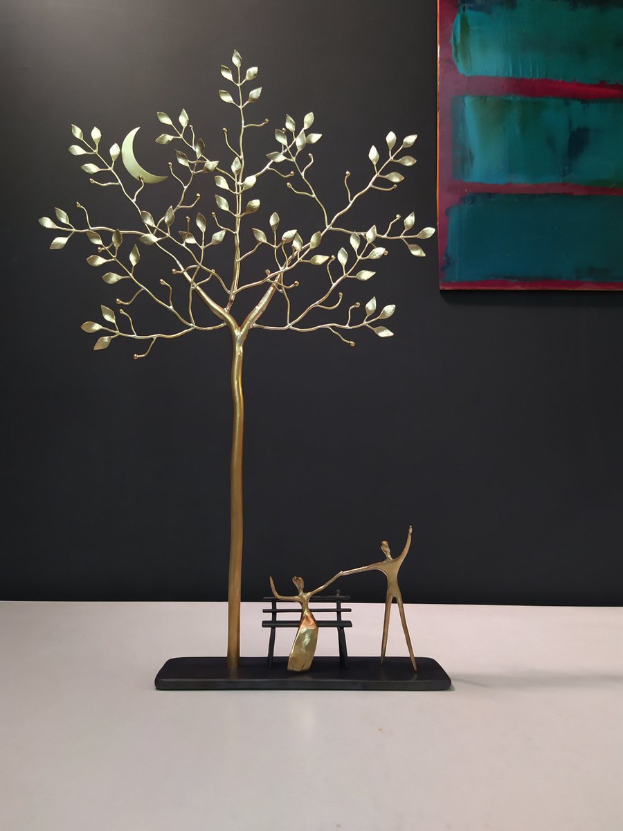 Impressionistic Portrait Bronze Sculpture By Anna Andreadi, 13 X 20, This Glorious Night, Original Artwork