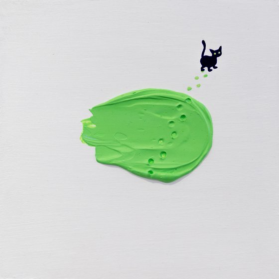Green Splat Cat