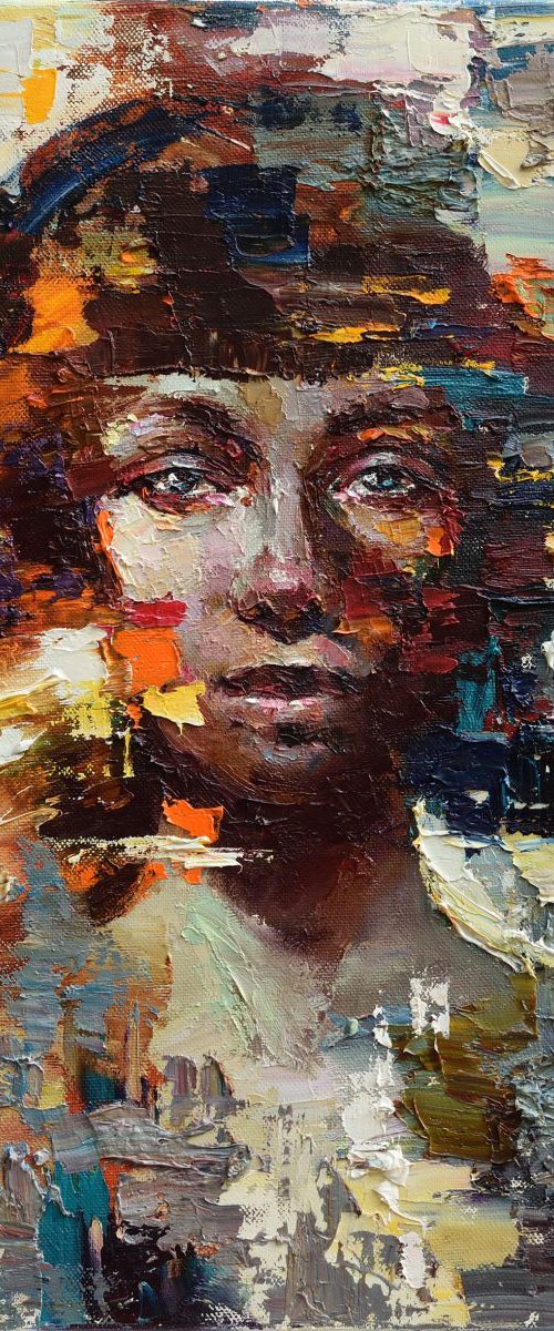Abstract girl portrait painting #5 by Anastasiia Valiulina
