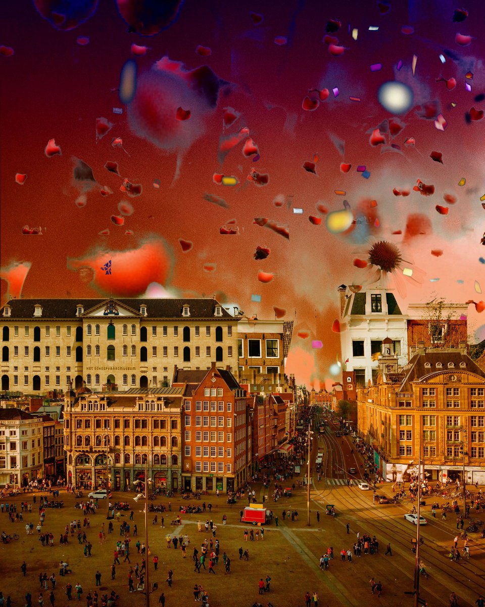 Expressive Cityscapes Photograph By Geert Lemmers Fpa, 31 X 39, Amsterdam View Opus 1630, Original Artwork