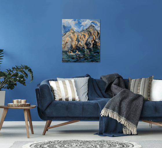 Seaside oil painting
