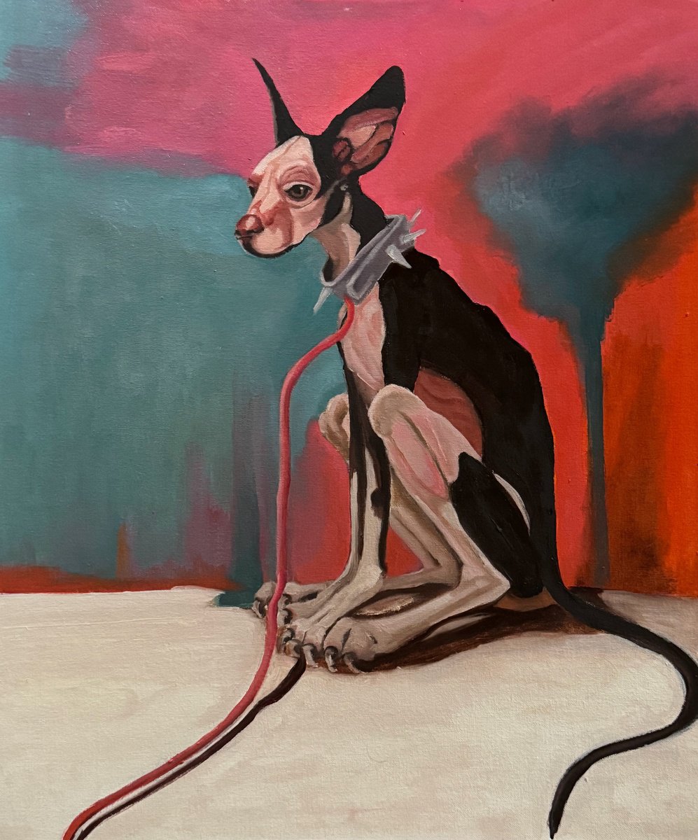 Impressionistic Animal Oil Painting By Lola Jovan, 20 X 24", Our Wild Ride Into Modernity, Original Artwork